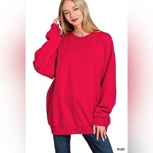 Zenana FLEECE TUNIC SWEATSHIRTS